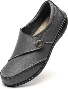 Geoeleph Women's Loafers Casual Slip-Ons Comfort Walking Flats Leather Driving Moccasins