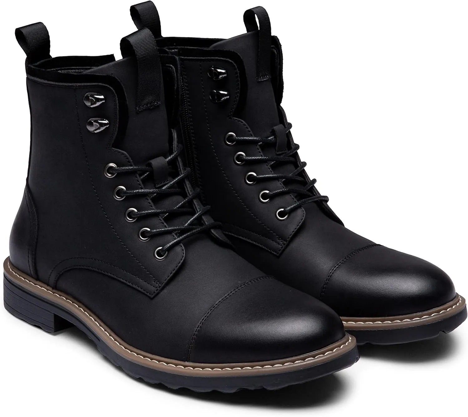 Vostey Mens Boots Motorcycle Casual Boots For Men Zipper Fashion Chukka Boot Mens